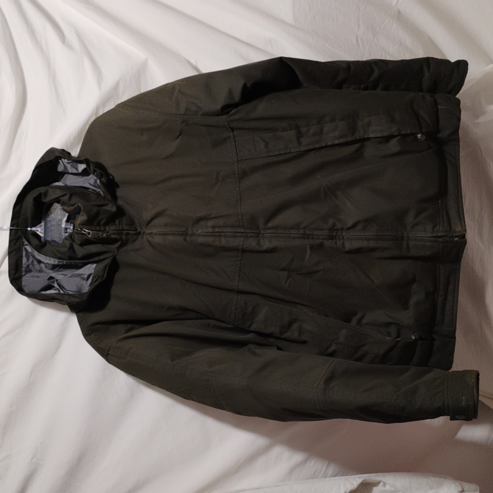 (D-17) Eddie Bauer Premium Goose Down Coat W Hidden Hood Sz.M